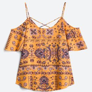 Cold shoulder Yellow Floral Blouse 🌻